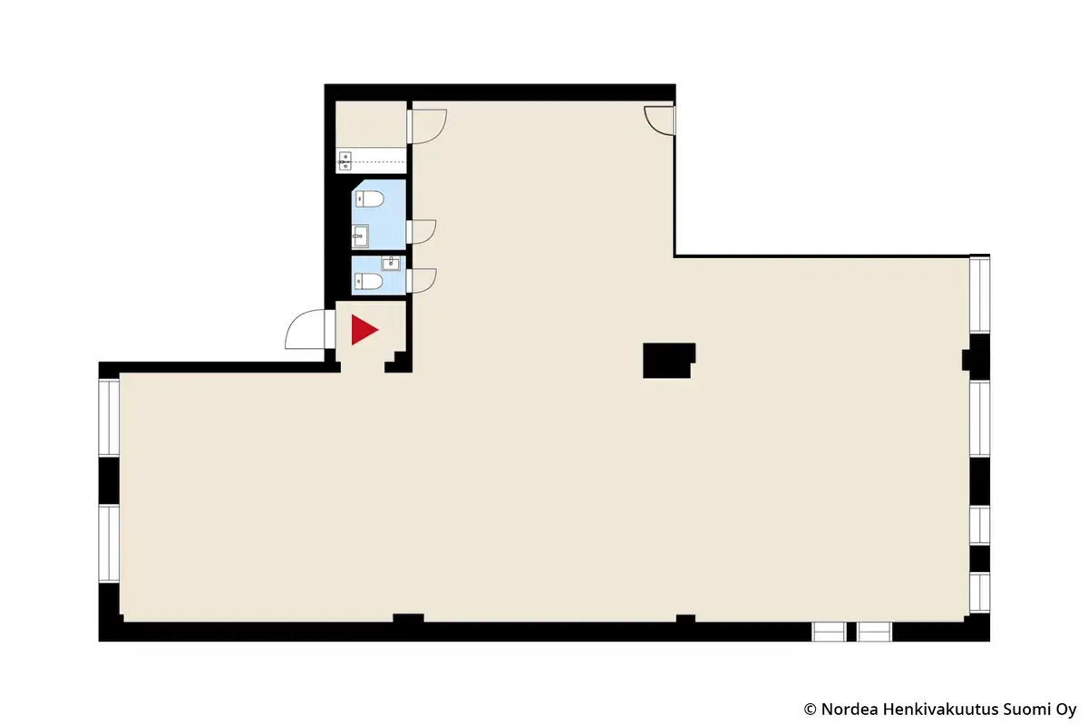 Pohjakuva toimitilasta Kiviaidankatu 2, Helsinki, toimisto 203 m2 2. kerros