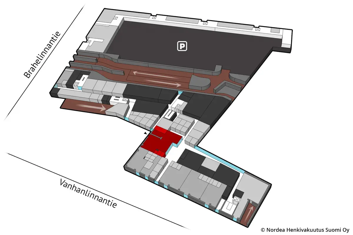 Vanhanlinnantie 3, Helsinki. Katutason  117,5 m2 toimitilan sijaintikuva. 