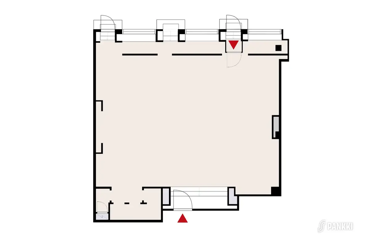Kauppakeskus Pasaatin katutason 127 m2 liiketilan pohjakuva.