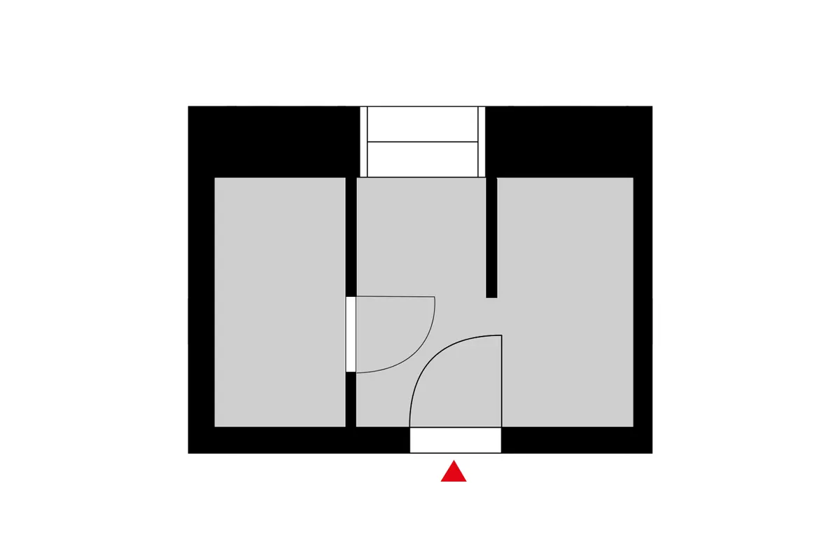 Living Centerin 1. kerroksen 5 m2 toimitilan pohjakuva.