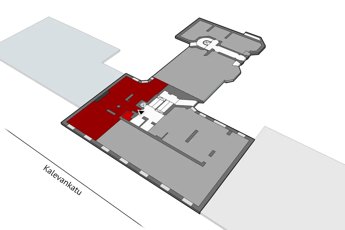 Toimitilan pohjakuva osoitteessa Kalevankatu 28, Helsinki (Kamppi)
