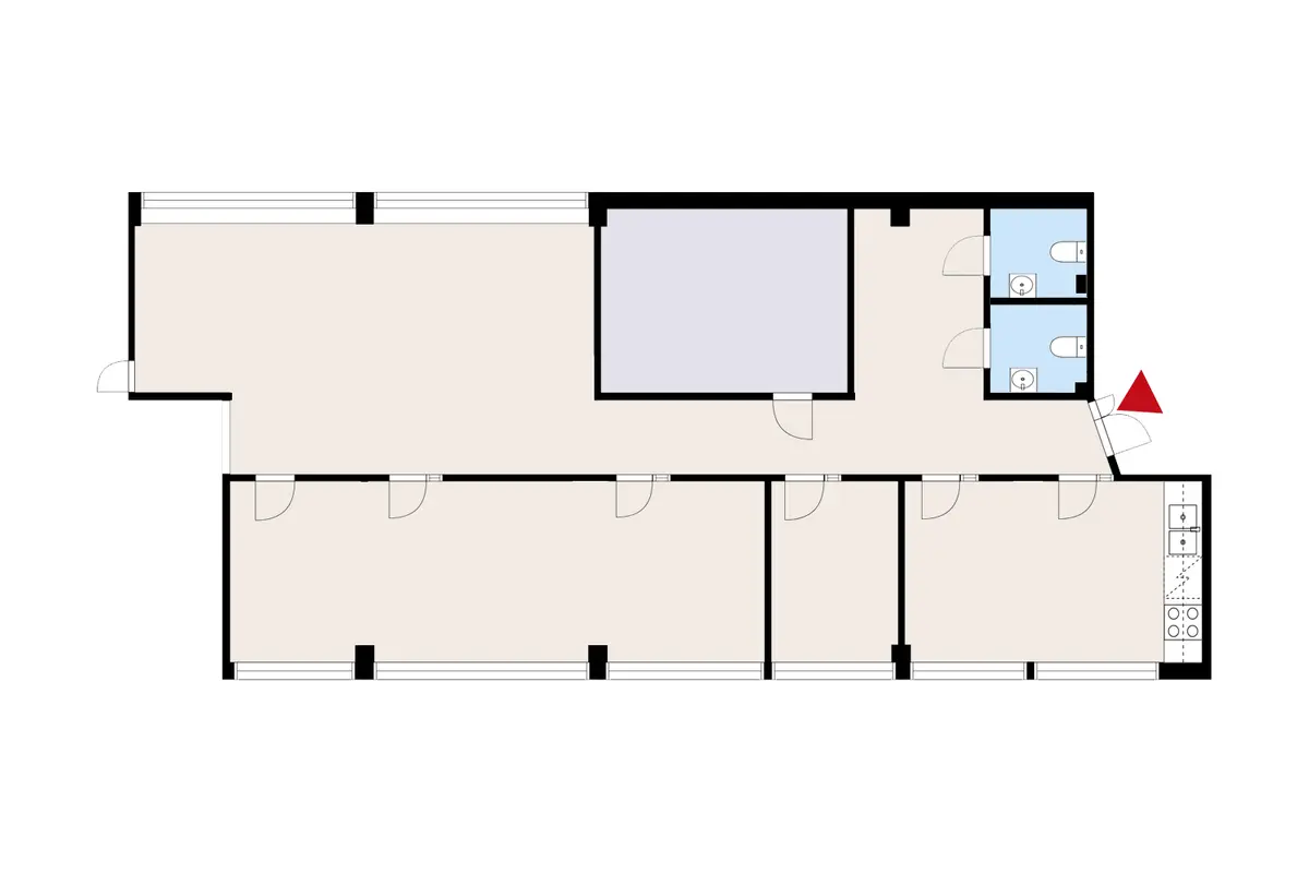 Yliopistonkatu 28, Jyväskylä, toimitilan 193 m2 pohjakuva.