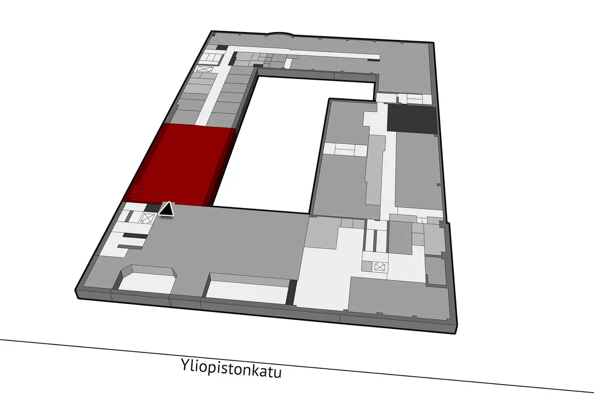 Jyväskylän Yliopistonkatu 28 toisen kerroksen 147 m2 toimitilan sijaintikuva