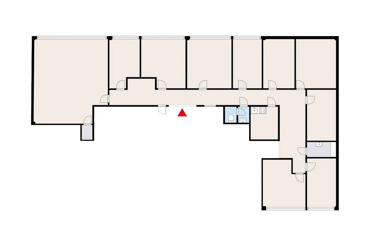 Sibeliuksenkatu 18-22, Järvenpää, 6. kerroksen 188 m2 toimitilan pohjakuva.
