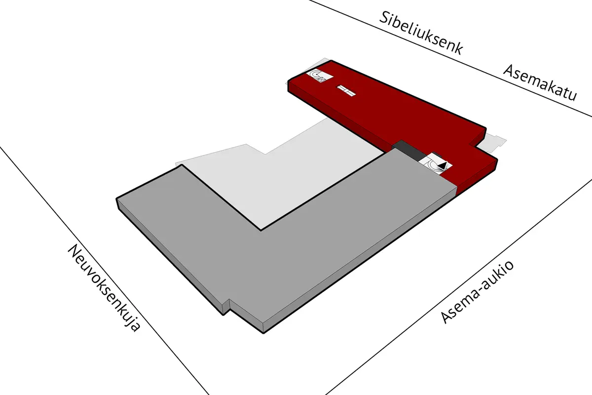 Järvenpään Asemakatu 4 kolmannen kerroksen 595 m² toimitilan sijaintikuva