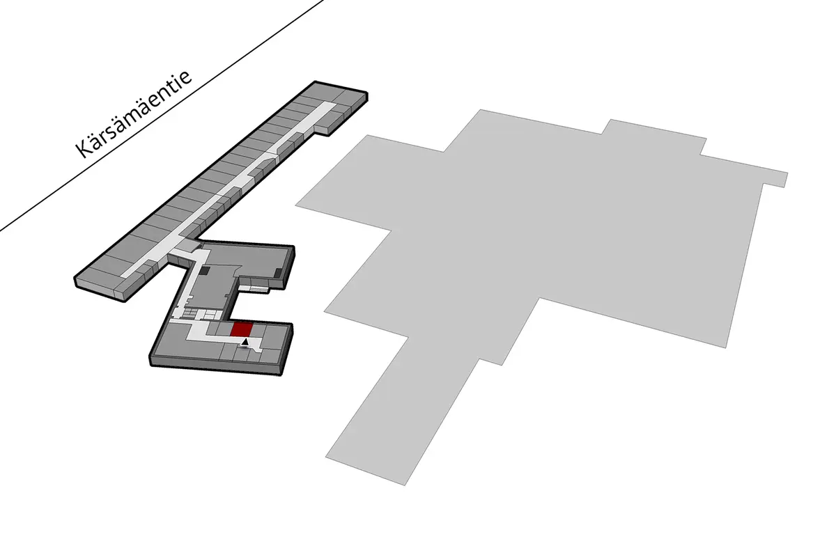 Turun Kärsämäentie 35, 3. kerroksen 24 m2 toimitilan sijaintikuva.