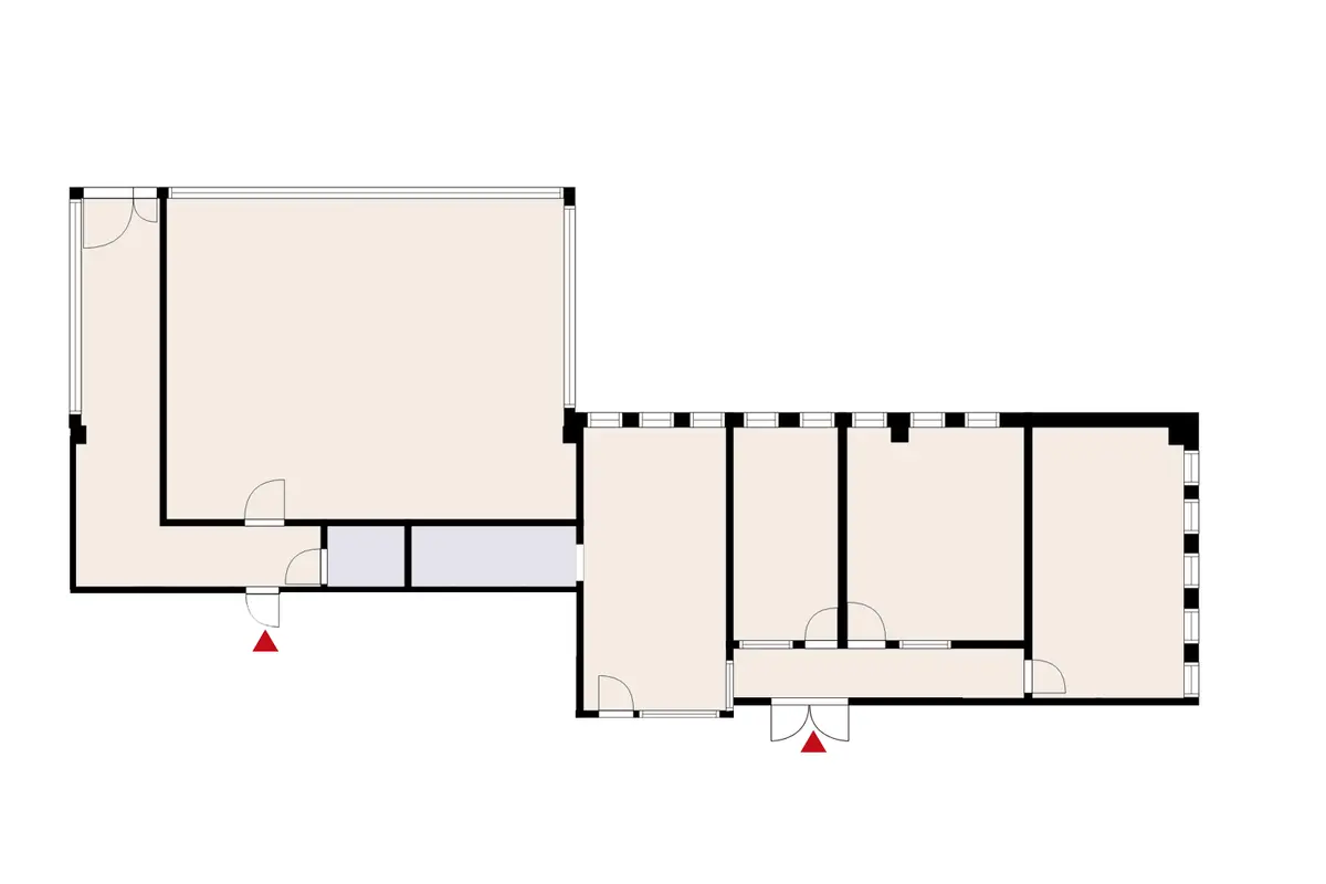 Hatanpään valtatie 18, Tampere, 3. kerroksen 178 m2 toimitilan pohjakuva.
