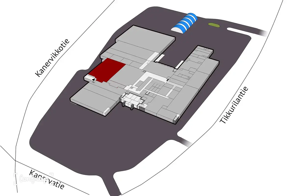 Vantaan Tikkurilantie 10, 1 kerroksen 1293,5 m2 toimiston sijaintikuva.