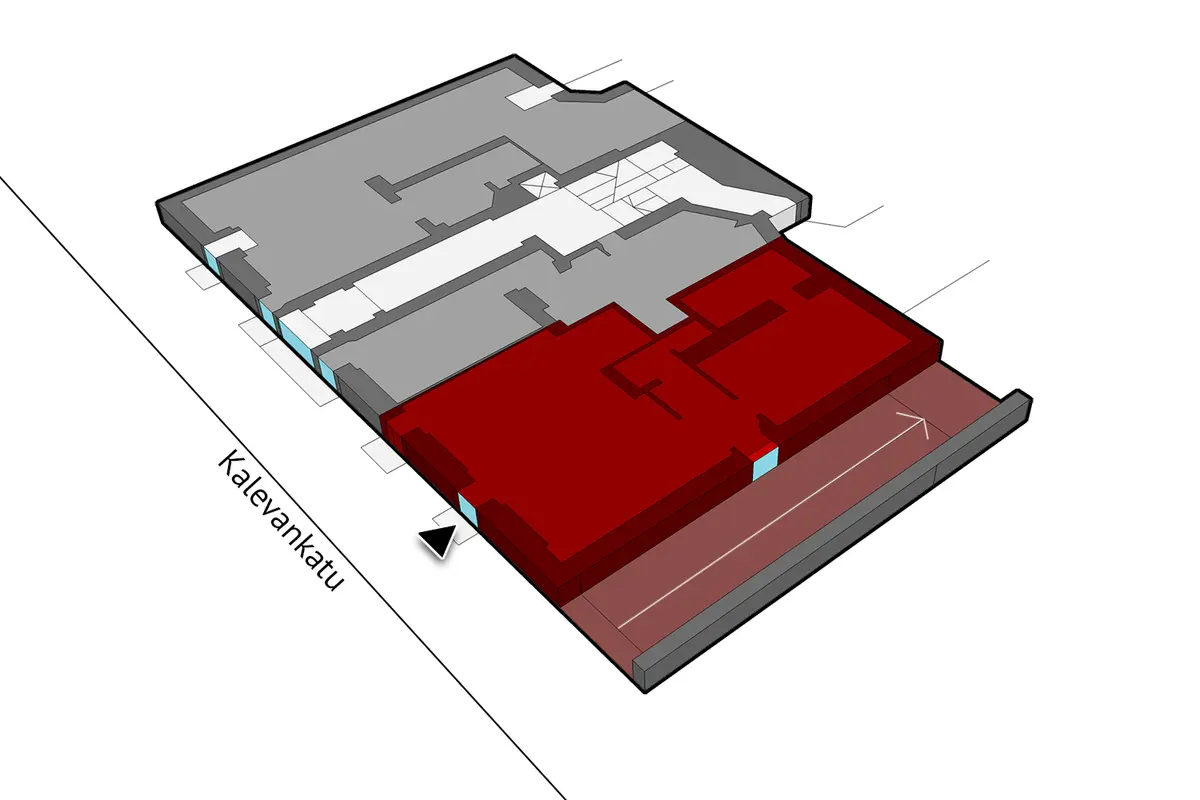 Toimitilan pohjakuva osoitteessa Kalevankatu 28, Helsinki (Kamppi)