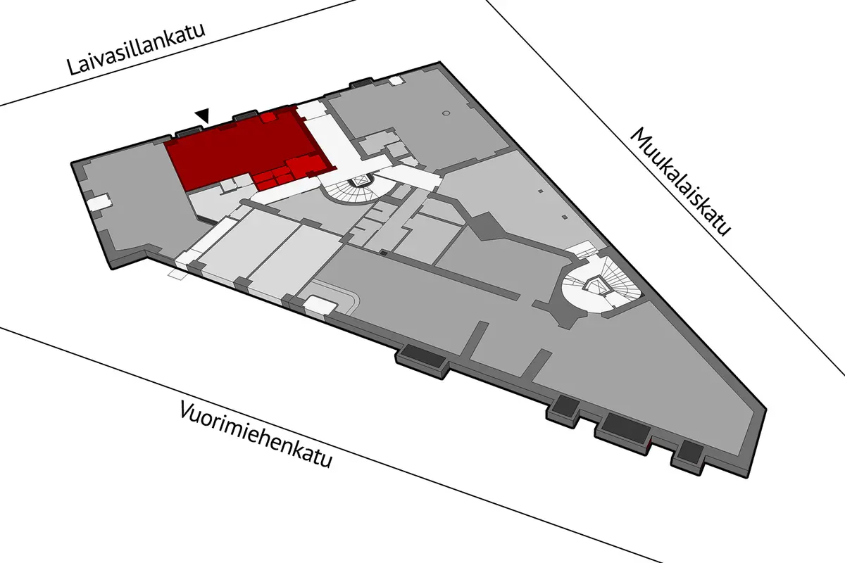 Toimitilan pohjakuva osoitteessa Laivasillankatu 14, Helsinki (Ullanlinna)