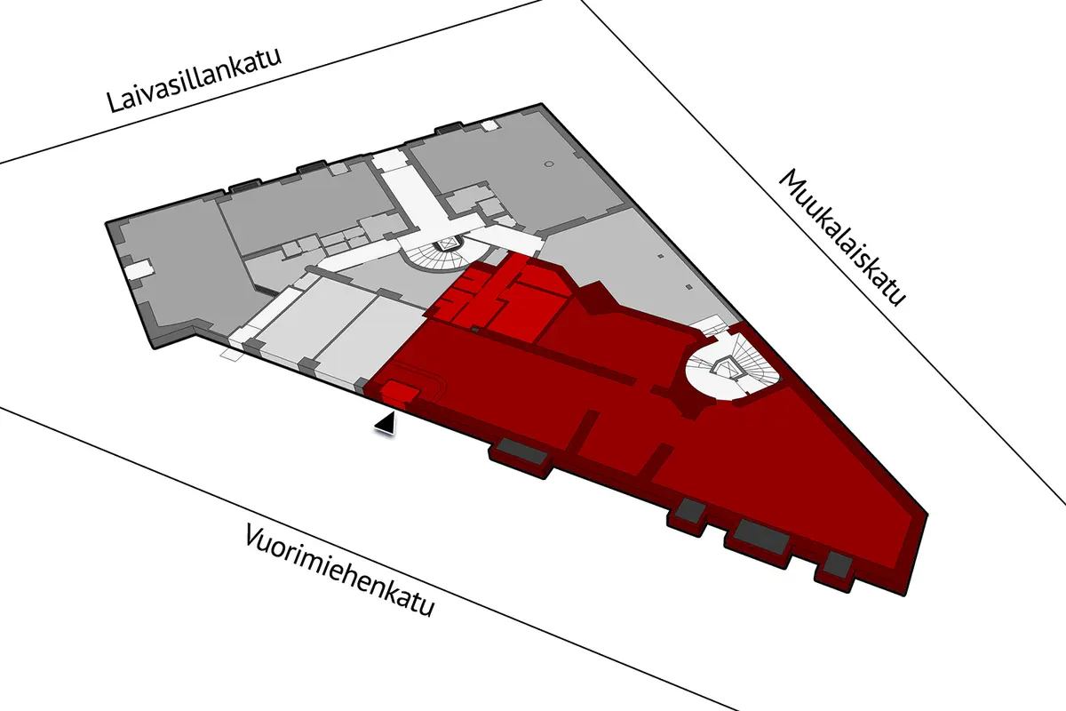 Floor plan of the premises at Laivasillankatu 14, Helsinki (Ullanlinna)