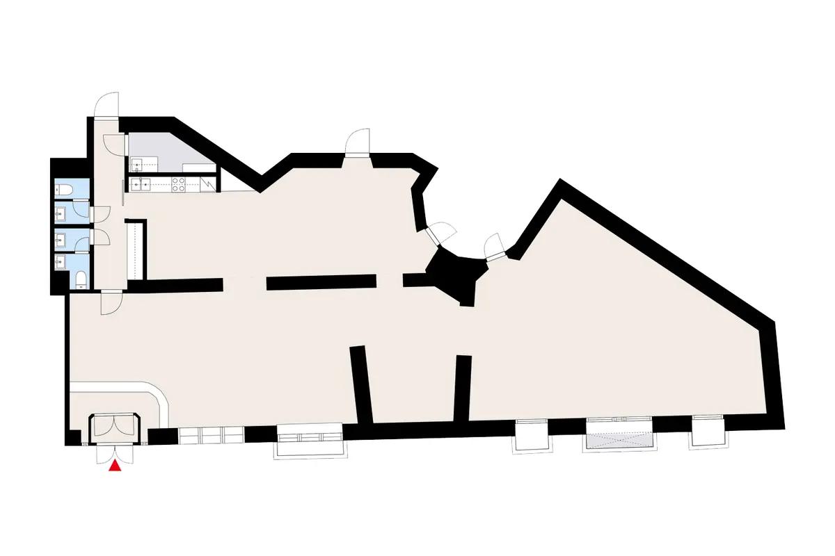 Floor plan of the premises at Laivasillankatu 14, Helsinki (Ullanlinna)