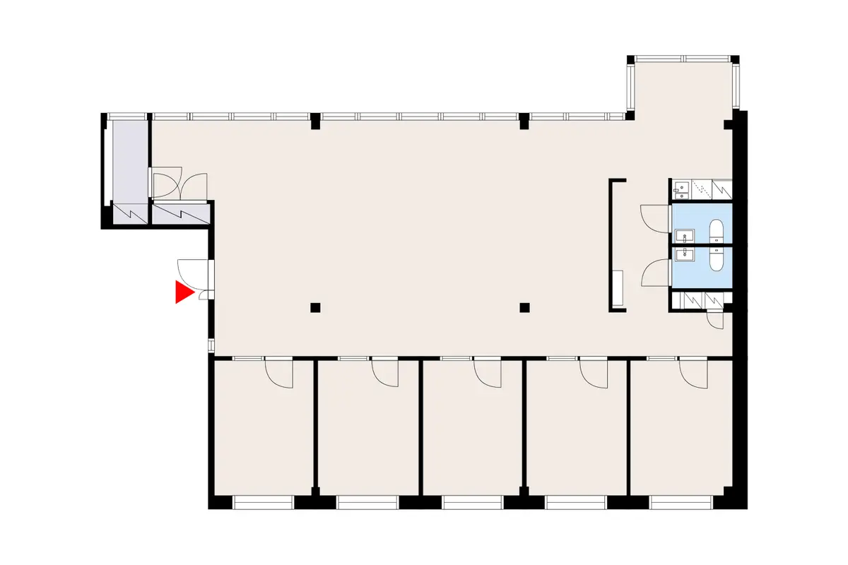 Floor plan of the premises at Ansatie 6a, Vantaa (Aviapolis)