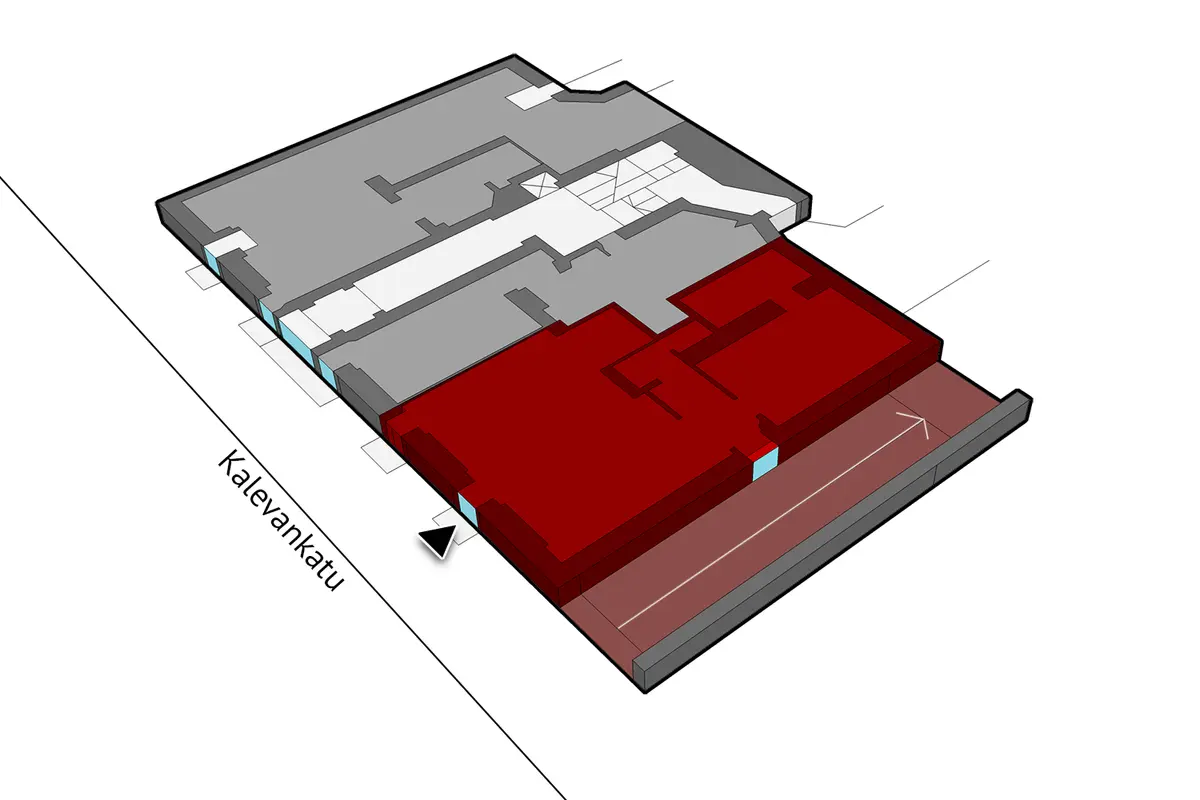 Toimitilan pohjakuva osoitteessa Kalevankatu 28, Helsinki (Kamppi)