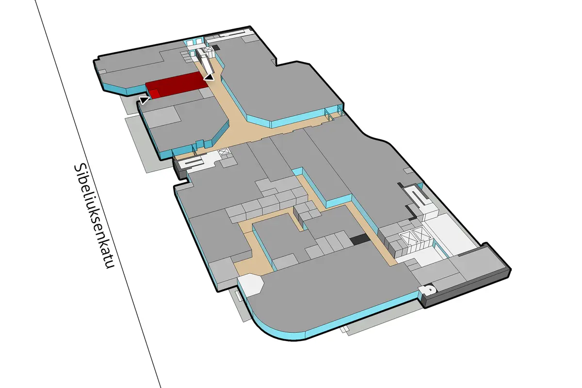 Floor plan of the premises at Sibeliuksenkatu 18-22, Järvenpää (keskusta)