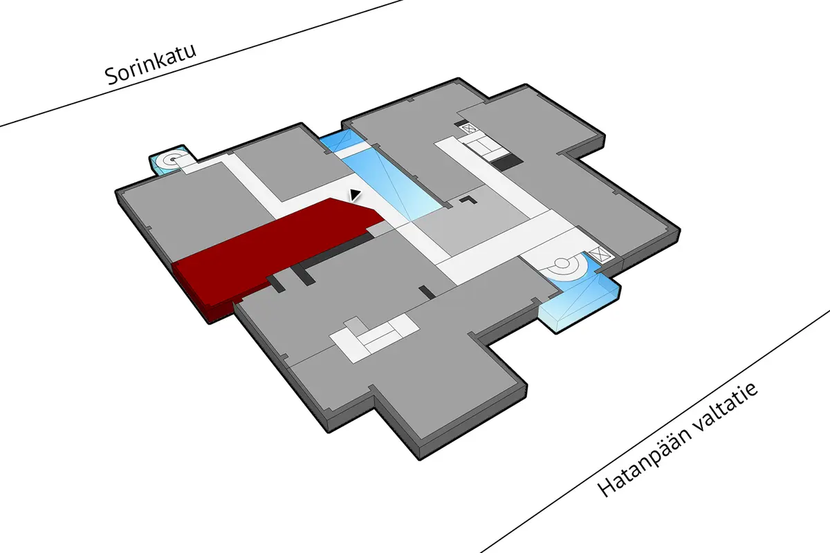 Floor plan of the premises at Hatanpään valtatie 18, Tampere (Ratina)
