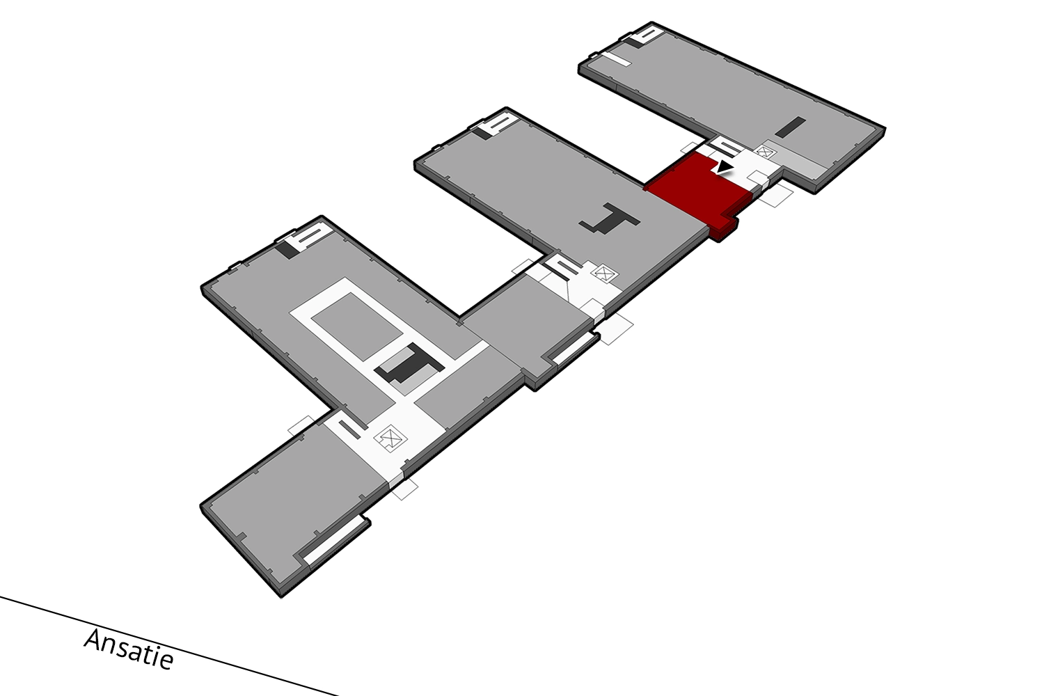 Vantaan Ansatie 6, 1. kerroksen 132,5 m2 toimitilan sijaintikuva.