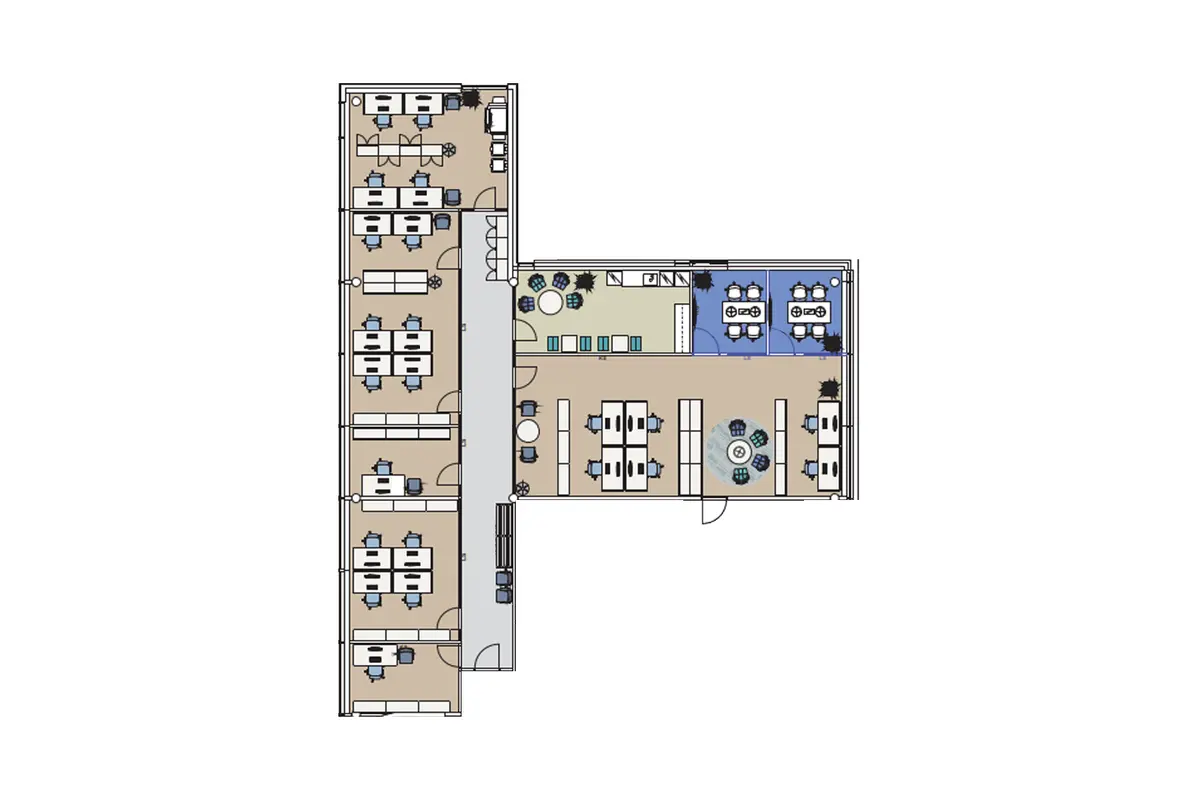 Planritning över lokalerna på Niittytaival 13, Espoo (Niittykumpu)