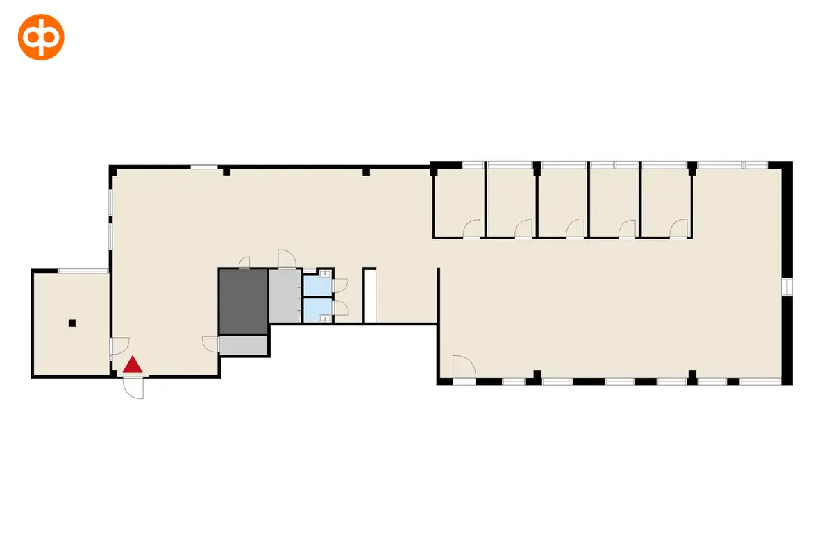Alberga Business Park – D-building floor plan of the 372 m2 office space on the third floor.