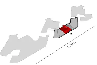 Kouvolan Torikatu 4, katutason 312 m2 toimitilan sijaintikuva. 