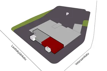 Floor plan of 322,5 m² office premises on the 2nd floor of Lauttakylänkatu 4, Huittinen.