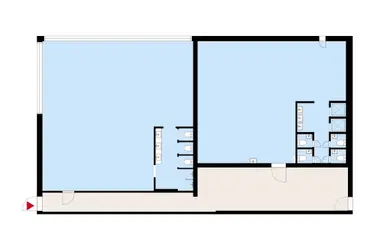 Silvastintie 1, Vantaa. Floor plan of the 305 m2 social space on the mezzanine floor.