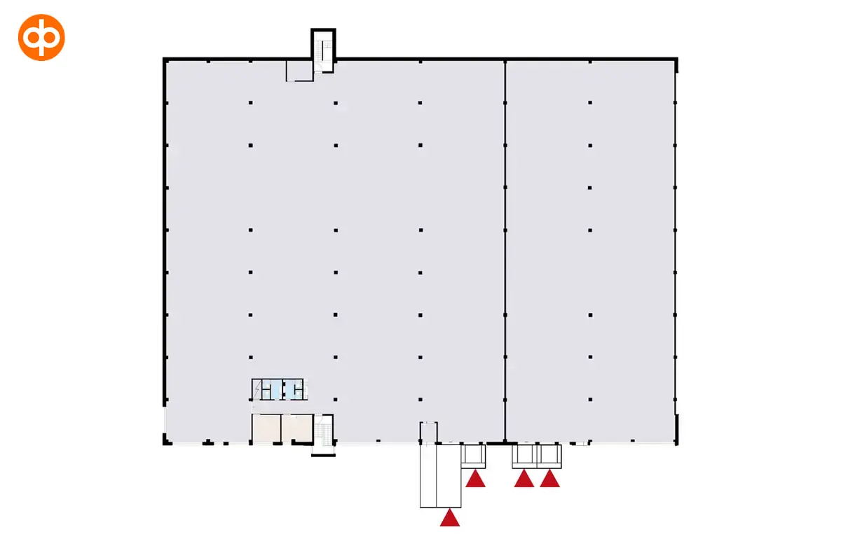 Silvastintie 1, Vantaa, floor plan of the 4807 m2 office space on the 1st floor.