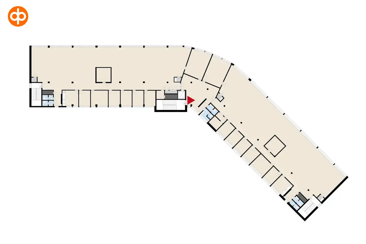 Circle Housen 1210 m2 toimistotilan pohjakuva.